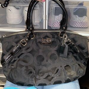 Coach Black Madison Signature Satchel